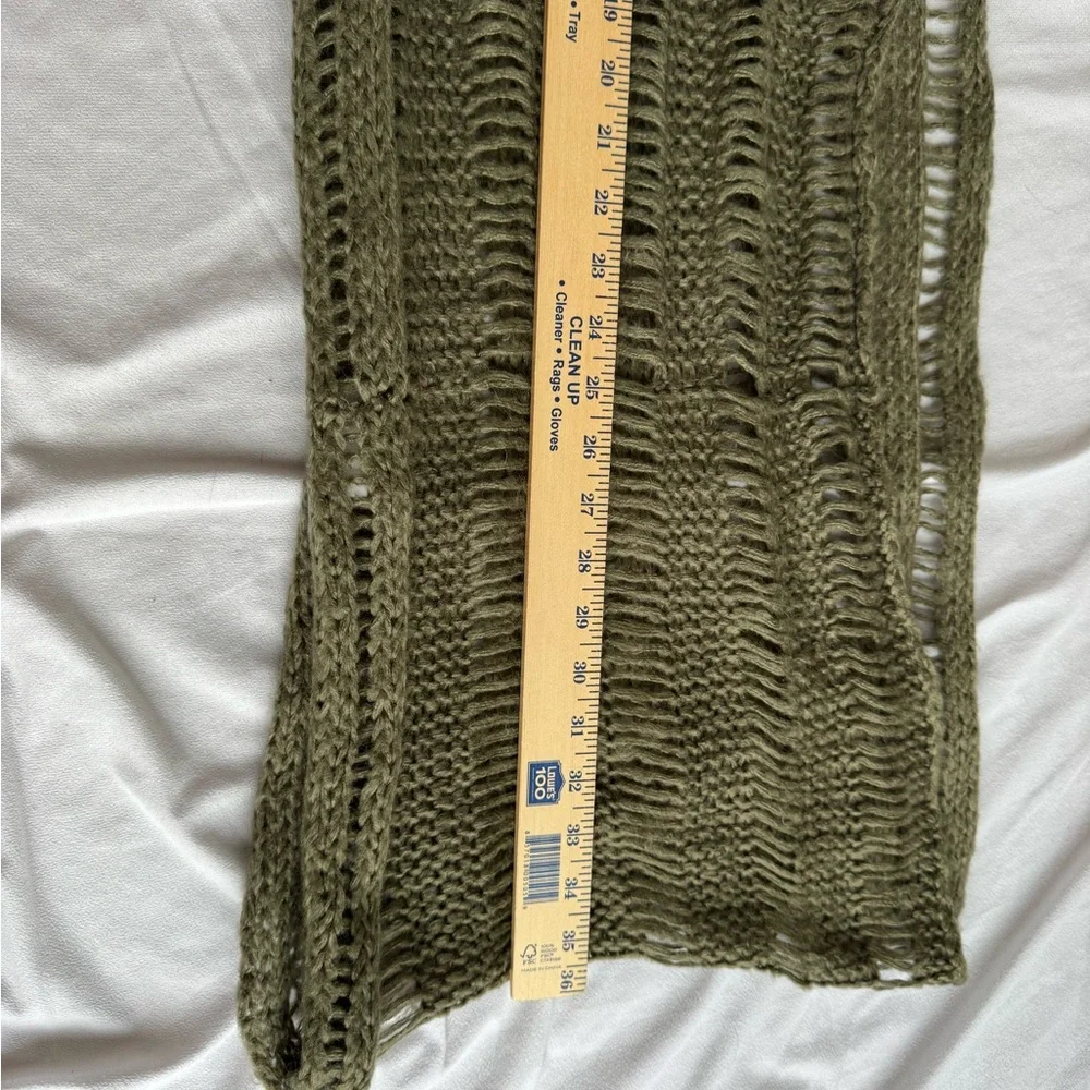 LEITH Scarf Women Open Knit Crochet‎ Olive Green Infinity Soft Cozy Comfy